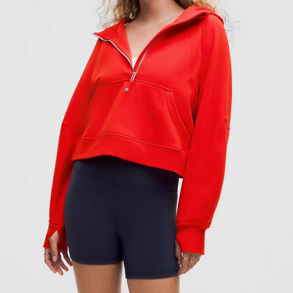 Lulu red cropped hoodie